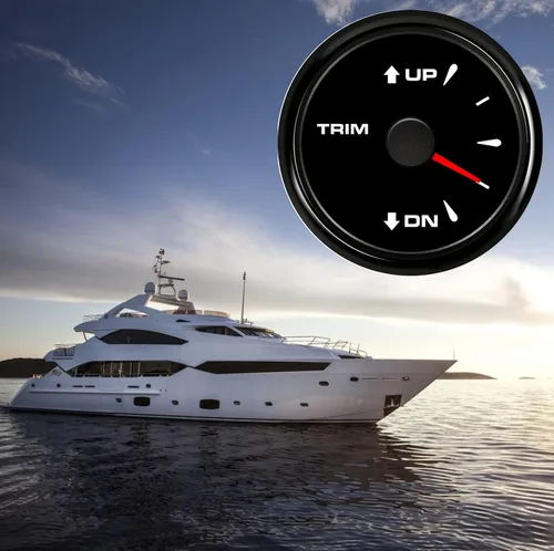 Vista 3 de Medidor de ajuste de barco de 52 mm IP68 impermeable 0-190ohm señal marino medidor de balance de ajuste de barco UP DN con indicador de inclinación