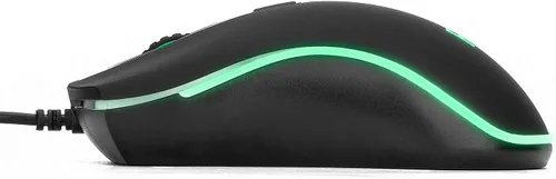 Vista 5 de Rii RM105 Mouse con cable mouse de computadora con retroiluminación RGB colorida niveles de 2400 DPI agarre cómodo óptico ergonómico ratones
