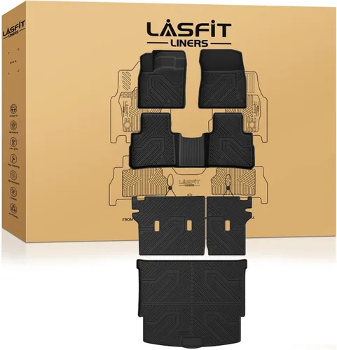 Vista 38 de LASFIT Alfombrillas de carga y respaldo de automóvil, aptas para todo tipo de clima, elastómero termoplástico de ajuste personalizado, fácil