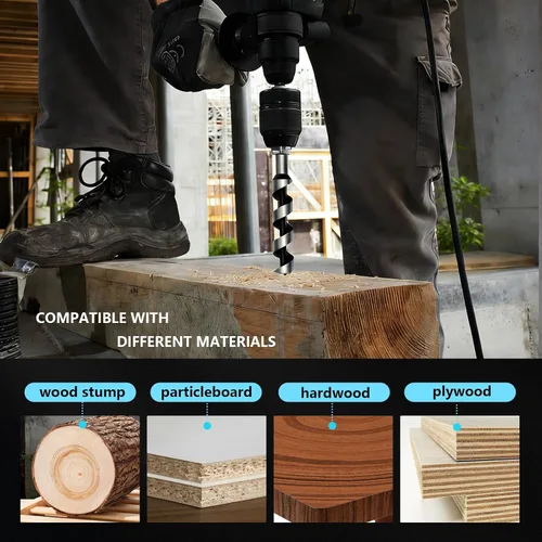 Vista 5 de Broca de 1-1/2 x 11.8 pulgadas para barrenar madera, Broca de 38x300 mm hexagonal larga para madera, madera dura, embarcaciones