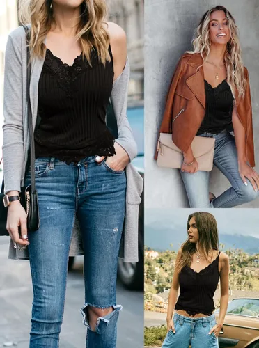 Vista 4 de BemorRun Camisola para mujer, de algodón, suave, cómoda, con encaje, camiseta