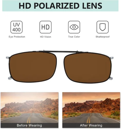 Vista 5 de Eyekepper gafas de sol polarizadas con resorte de fácil sujeción, Marrón