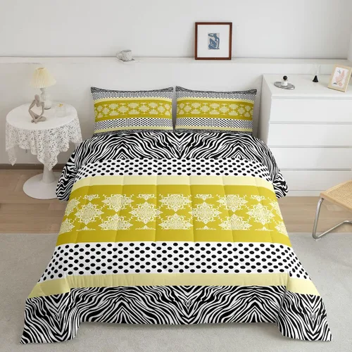 Vista 14 de Juego de ropa de cama individual de piel de cebra, guepardo y leopardo, para niños y adultos, juego de edredón de piel de animales salvajes