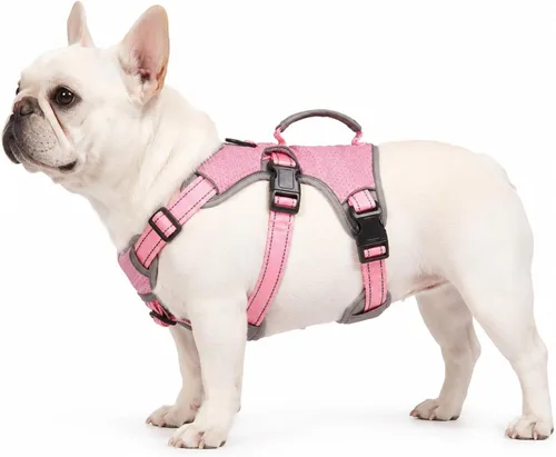 Vista 14 de Arnés de perro multiusos con soporte, arnés reflectante a prueba de escapes sin tirones ajustable con asa duradera, arnés para caminar para perros