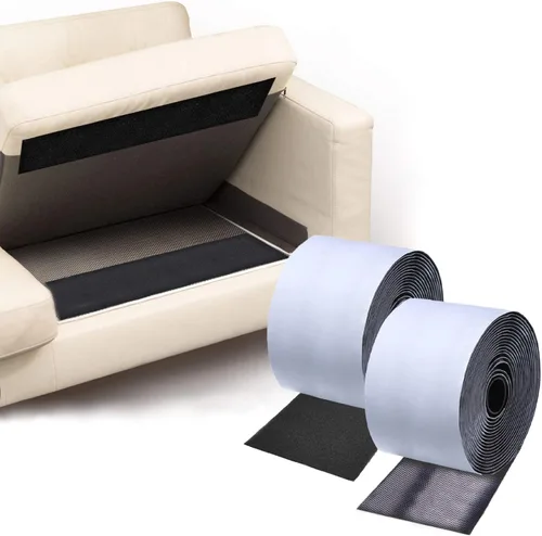 Vista 9 de TEUVO Agarres antideslizantes para sofá de 4.3 in x 19.7 ft (19.7 pies), evitan que los cojines se deslicen en sofás y muebles, cinta