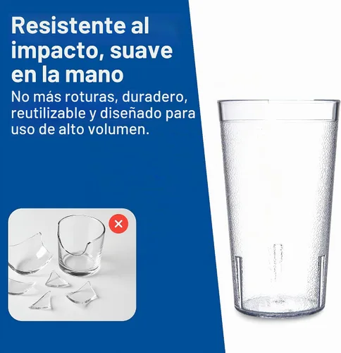 Vista 7 de Carlisle Vaso de plástico, 16 onzas, textura de guijarros, apilable