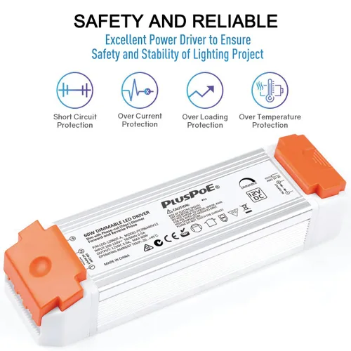 Vista 2 de Transformador LED regulable de 60 W, controlador LED Triac ELV/MLV/regulable de 12 V, compatible con interruptores Lutron y Leviton, fuente