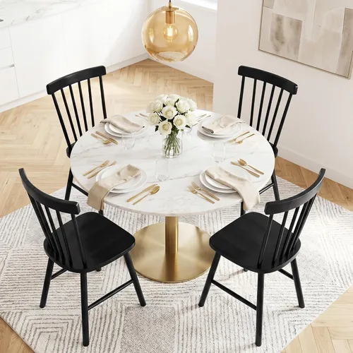 Vista 3 de DUHOME Windsor - Juego de 2 sillas de comedor de madera con respaldo de husillo, sillas de cocina de madera para el hogar, cocina, sala de estar