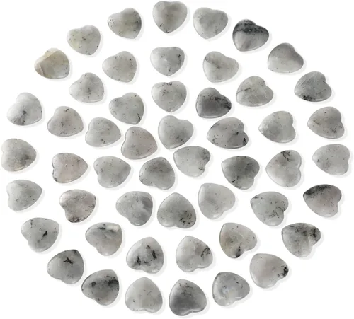 Vista 12 de Gerrii 50 piedras curativas de corazón a granel, piedras inspiradoras de corazón de cuarzo, regalo para mujeres, bolsillo de amor, pulido natural