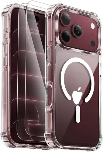 Vista 31 de [Usado] Funda para iPhone Air [compatible con MagSafe] [2 protectores de pantalla] [prueba de caídas de grado militar] Funda magnética resistente