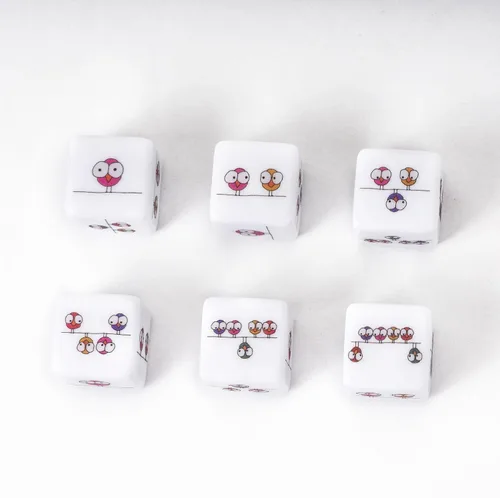 Vista 12 de Juego de 10 dados D6 de 16 mm, juego de dados blancos de 6 lados para juegos de mesa RPG Leather Storage Bag, DM Gift, for Dungeons and Dragons