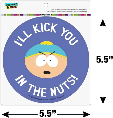 Vista 5 de South Park Cartman Kick You in The Nuts - Imán de vinilo para refrigerador y nevera