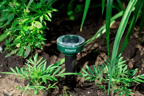 Vista 9 de Repelente de gotas ultrasónico alimentado por energía solar - Estacas repelentes de topos al aire libre seguras para mascotas - Repelente