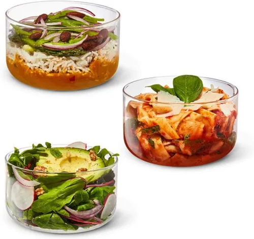 Vista 5 de BLACK + BLUM Recipiente de vidrio para almuerzo, a prueba de fugas, apto Almendra