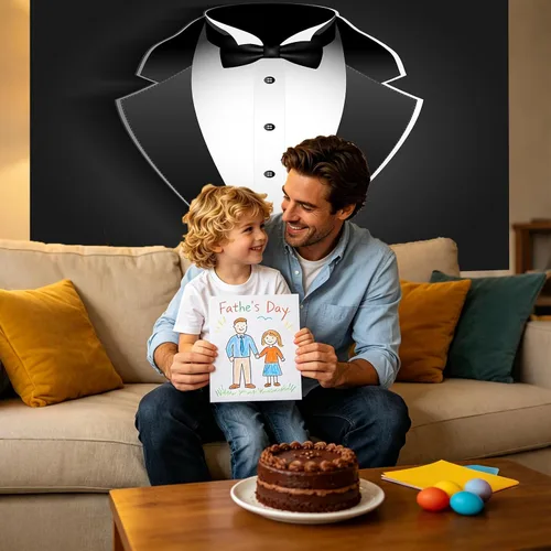 Vista 5 de Telón de fondo para fotos de caballero de 5 x 3 pies para hombre, color negro y blanco, con pajarita para traje de fotografía, fondo de cumpleaños