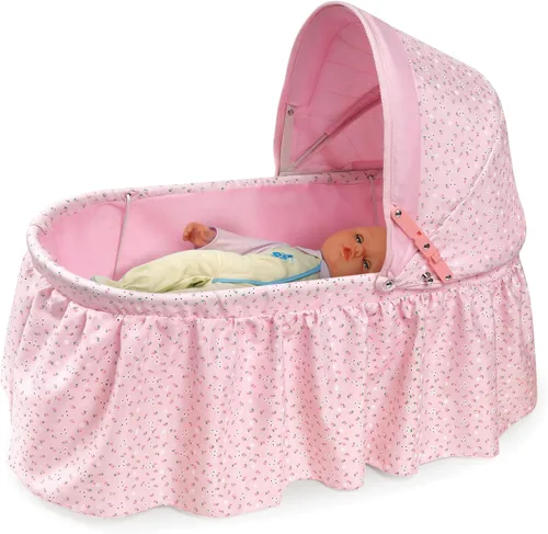 Vista 6 de Badger Basket Cuna plegable para muñecas con tela capullo rosa (se ajusta muñecas de fabricación estadounidense)