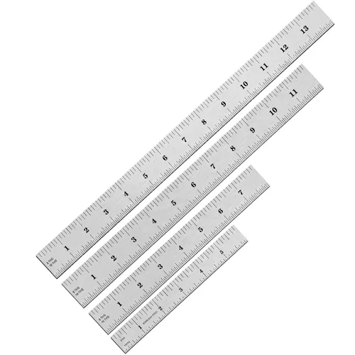 Vista 8 de EBOOT 2 Pcs Stainless Steel Ruler Machinist Engineer Ruler with Markings 1/8, 1/16, 1/32, 1/64 Inch for Engineering, School, Office, Architect, and
