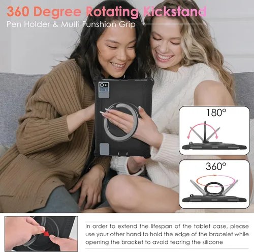 Vista 5 de DETUOSI Funda de silicona para Plimpton PlimPad P60 de 10 pulgadas, funda protectora multiángulo para Moderness MB1001 de 10 pulgadas, Hoozo de 10.1