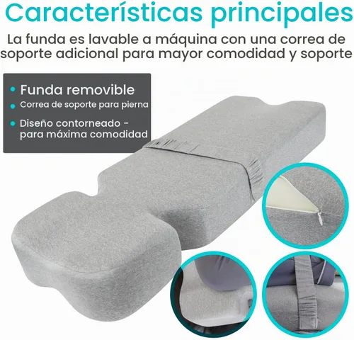 Vista 8 de Xtra-Comfort - Almohada para las piernas para dormir de lado - Almohada para el dolor de cadera para entre las piernas - Cuña de espuma