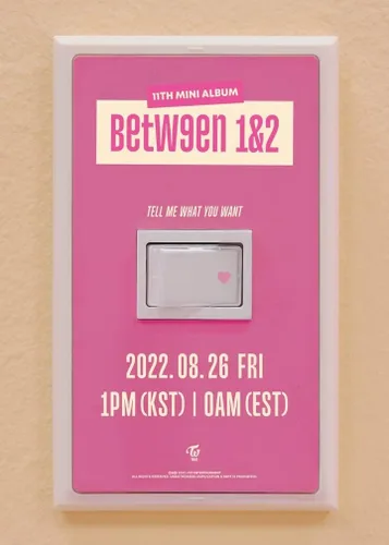 Vista 8 de Dreamus TWICE - BETWEEN 1 & 2 11th Mini álbum+Beneficio de preventa+Cartel plegado (criptografía ver.), JYPK1452
