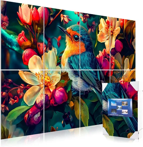 Vista 10 de Paneles acústicos artísticos de 48 x 32 x 0.4 pulgadas, paraguas, gato y mar, absorción de sonido, decoración de pared autoadhesiva a prueba