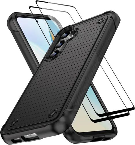Vista 107 de Jeylly Funda para Samsung Galaxy S10 Plus S10+, ajuste delgado, doble capa, resistente, absorción de golpes, TPU con carcasa trasera de Negro