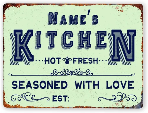 Vista 14 de Letreros de cocina personalizados personalizados para cocina, decoración de pared, letreros de metal para restaurante de mostrador, bar en casa