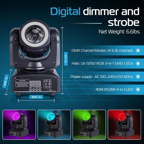 Vista 6 de ColorKey Mover Halo Beam Quad MKII (CKU-5038)
