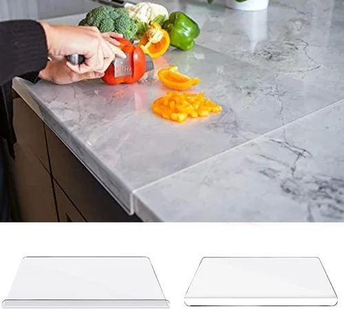 Vista 5 de Tabla de cortar transparente para cocina con borde antideslizante de 24 pulgadas de ancho x 18 pulgadas de largo AZM Displays