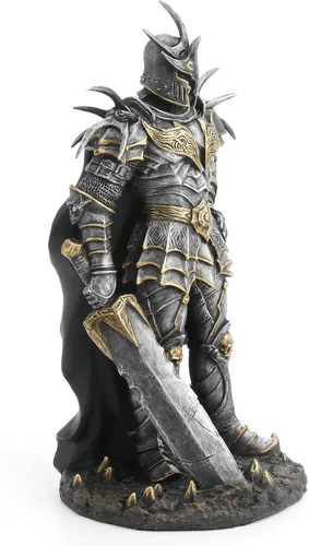 Vista 4 de Veronese Design Litch King blindado de 10" con gran espada escultura de resina acabado pintado a mano