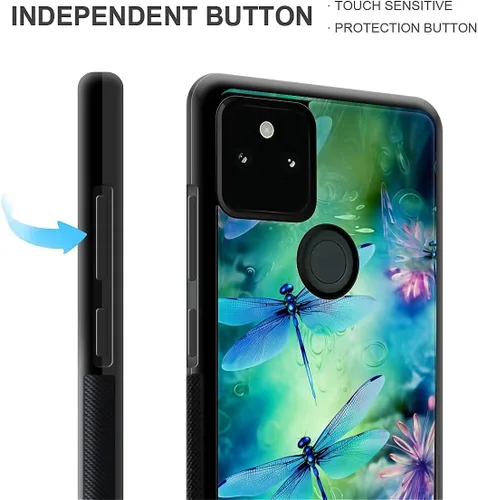 Vista 1169 de Compatible con Google Pixel 4A 5G Mobile Case Creative Acrylic Panel trasero Silicona Protección Grip especialmente diseñado para Google Pixel 4A 5G