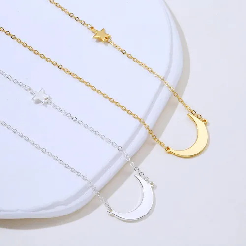 Vista 5 de Ascomy - Collar con dije dorado delicado, chapado en oro de 14 quilates, joyería diaria con dije de hoja con circonia cúbica y corazón pequeño