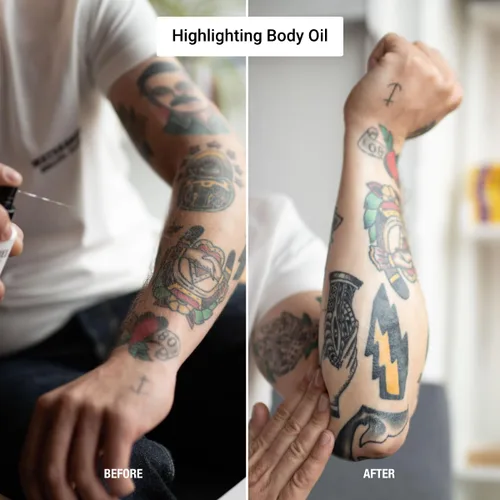 Vista 7 de Stories & Ink Tattoo Care Aceite corporal destacado para tatuajes curados Aceite de brillo instantáneo para mejorar la vitalidad de la tinta