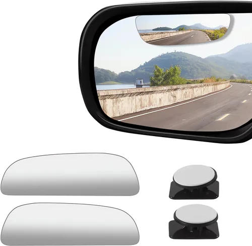 Vista 10 de 2 piezas de espejos para punto ciego, 2 pulgadas, redondos, de vidrio HD, espejos convexos de 360° de ángulo amplio para visión lateral y trasera