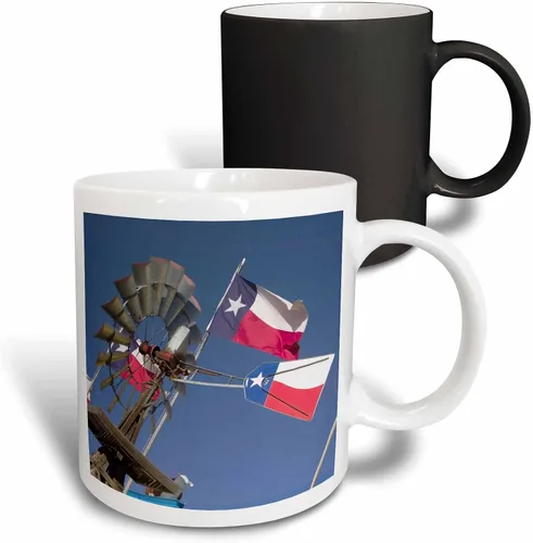 Vista 13 de 3dRose TEXAS, Panhandle Amarillo Old Water Pump, Banderas, US44 WBI0069 - Walter Bibikow - Taza negra de dos tonos de 11 onzas