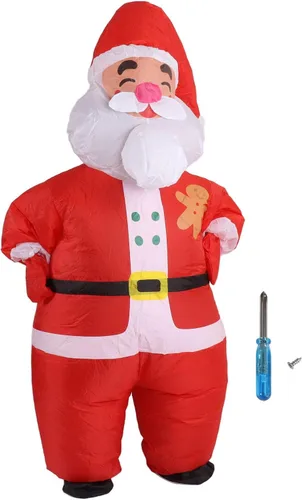 Vista 7 de Disfraz de Navidad explosivo, costuras reforzadas, inflable, reutilizable, para fiestas
