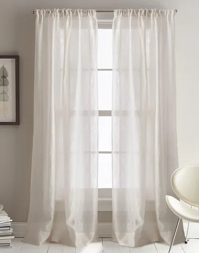 Vista 2 de DKNY City Sky - Par de paneles de cortinas traslúcidas para ventana, 96 pulgadas, color gris