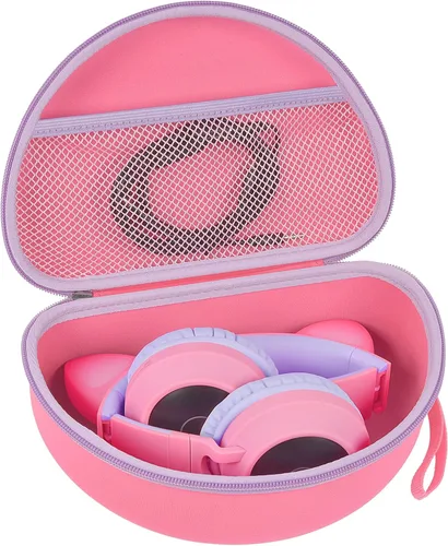 Vista 14 de PAIYULE Funda de auriculares para niños iClever para Riwbox CT-7S/CT-7, para auriculares de caramelo con oreja, funda protectora rígida con bolsillo