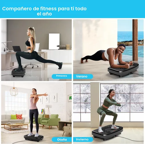 Vista 5 de SoftGym Vibration Plate Exercise Machine for Lymphatic Drainage Weight Loss,120 Speed Levels Vibrating Platform with Resistance Bands,Full-Body