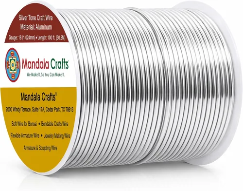 Vista 107 de Mandala Crafts - Alambre de aluminio anodizado de calibre 22 para hacer joyas - 137.2 m de alambre flexible surtido y coloreado - Doble para bonsái
