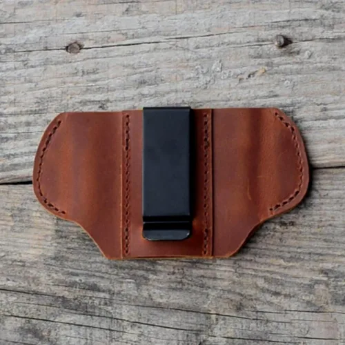 Vista 5 de Funda de cuero para cinturón deslizante, funda de pistola de cuero genuino para OWB IWB IWB Funda universal para pistola para zurdos y diestros