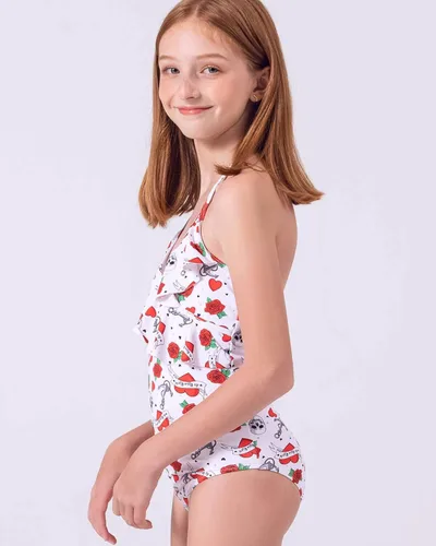 Vista 3 de As Rose Rich - Trajes de baño de una pieza para niñas, tallas 7 - 16, UPF50+