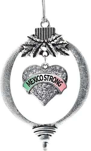 Vista 70 de Inspired Silver - Red Merry - Adorno de Navidad plateado - Adorno de árbol de Navidad con dije de corazón con circonita cúbica - Decoración colgante