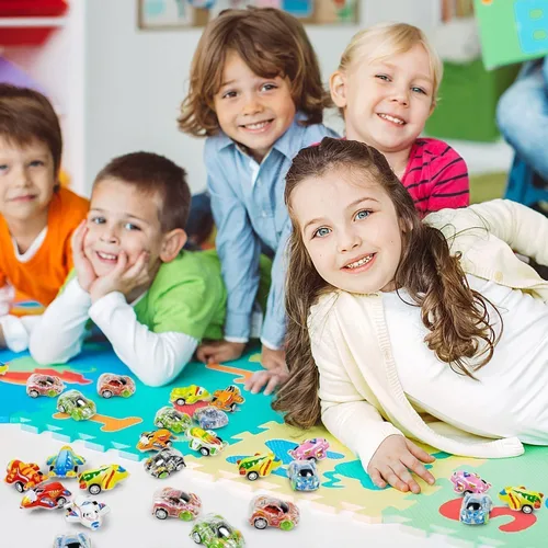 Vista 7 de Vileafy 50 autos y aviones de tracción – Juguetes de caja del tesoro a granel para aula, recuerdos de fiesta para niños de 3 a 5 años, premios