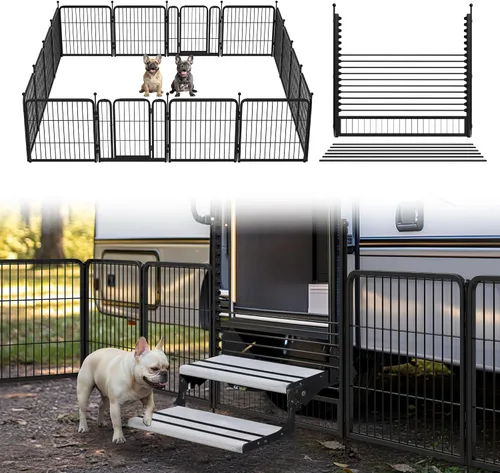 Vista 10 de FXW Rollick - Corralito para perros para patio, campamento con casa rodante, patentado, 24 pulgadas, 2 paneles Fácil instalación, resistente