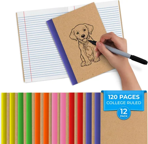 Vista 15 de Rosmonde Cuadernos de composición con rayas universitarias, paquete de 5, 200 páginas (100 hojas), 9-3/4 x 7-1/2 pulgadas, libro de composición
