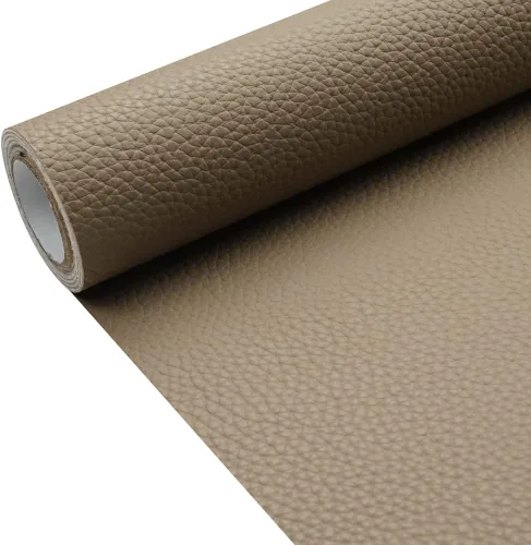 Vista 8 de Tela de cuero de imitación de textura litchi azul bebé PU 11.8x53.14 pulgadas (30x135 cm) de 1.13 mm de espesor para tapicería, manualidades