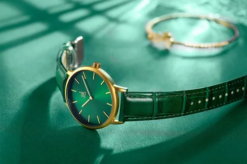 Vista 4 de Creative Simplicity Reloj de mujer de cuero genuino elegante Relojes de mujer Reloj de pulsera de negocios (negro)