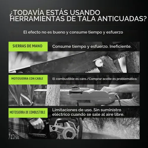 Vista 8 de Sierra de poste inalámbrica para poda de árboles, motosierra de 6 pulgadas con poste de extensión