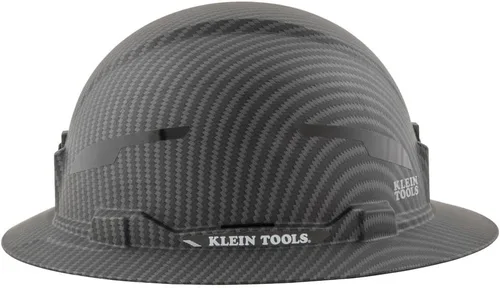 Vista 10 de Casco duro Klein Tools, con borde completo no ventilado, patrón KARBN premium, Clase E, probado hasta 20kV, banda acolchada que absorbe el sudor